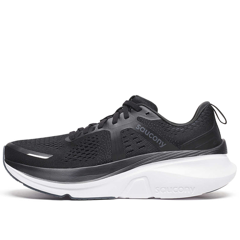 Saucony Women's Guide 18 Running Shoes Black / White - achilles heel