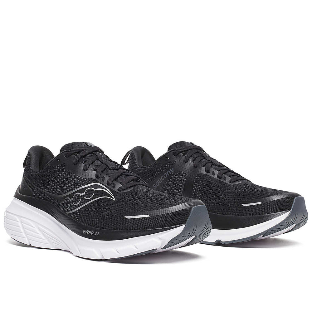 Saucony Women's Guide 18 Running Shoes Black / White - achilles heel