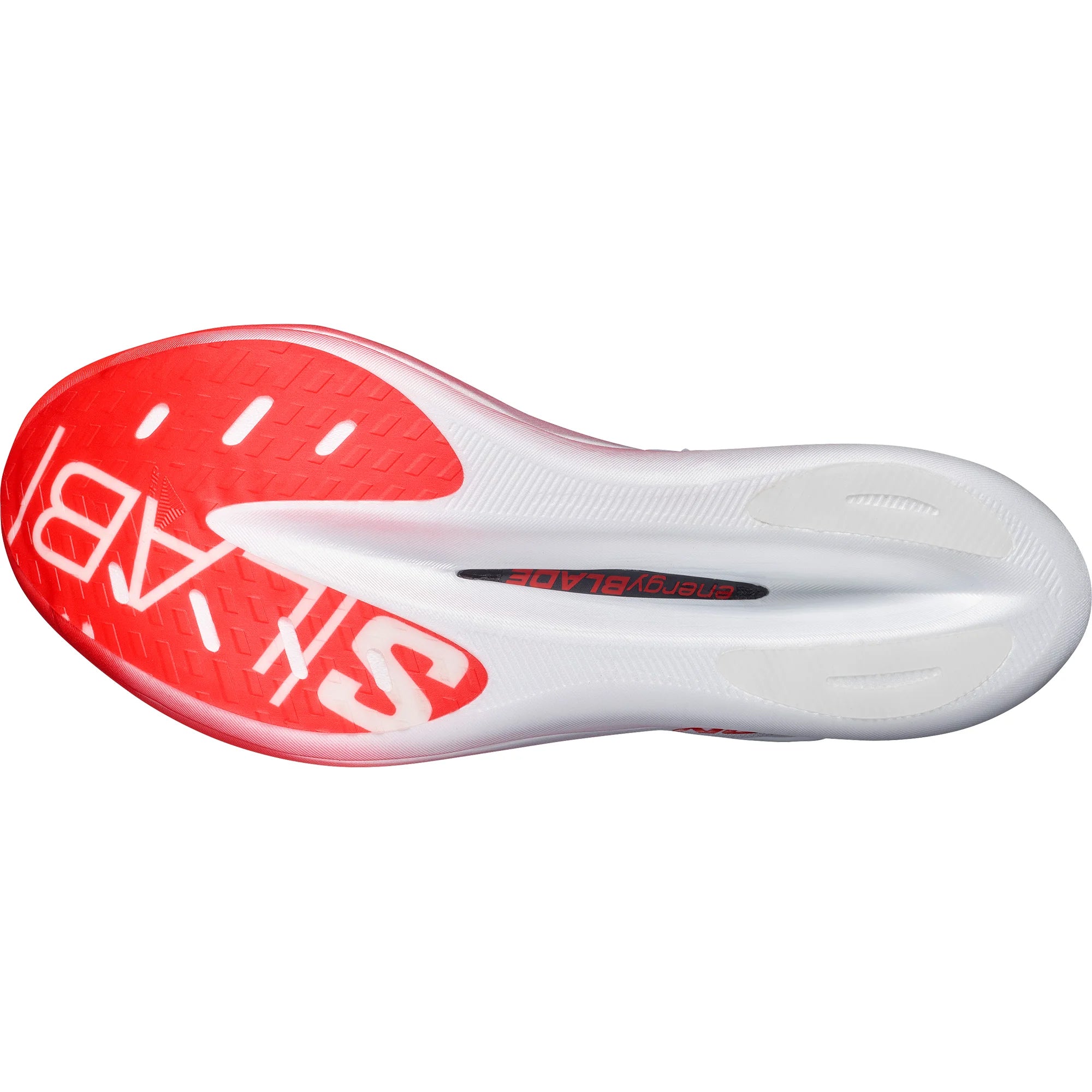 Salomon S/LAB Phantasm 3 White men's racing shoes - outsole view featuring carbon plate integration and race-optimised tread pattern