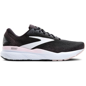 Brooks Women's Ghost 16 Running Shoes Black / White / Orchid Ice - achilles heel