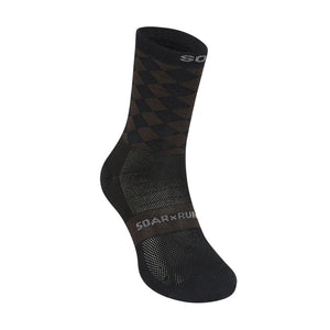 Soar Diamond Crew Socks Black / Brown - achilles heel