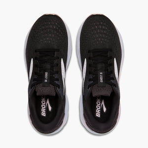 Brooks Women's Ghost 16 Running Shoes Black / White / Orchid Ice - achilles heel