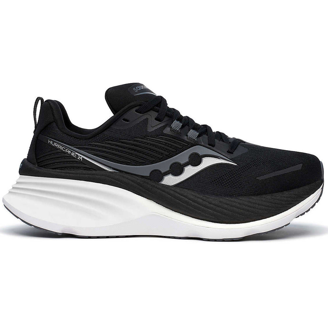 Saucony Women's Hurricane 24 Wide Fit Running Shoes Black / Carbon - Achilles Heel