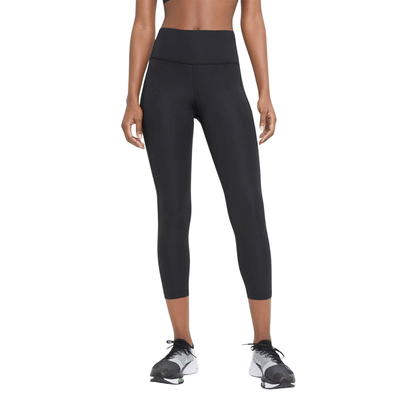 Nike Women's Fast Mid-Rise Crop Running Tights Black - Achilles Heel