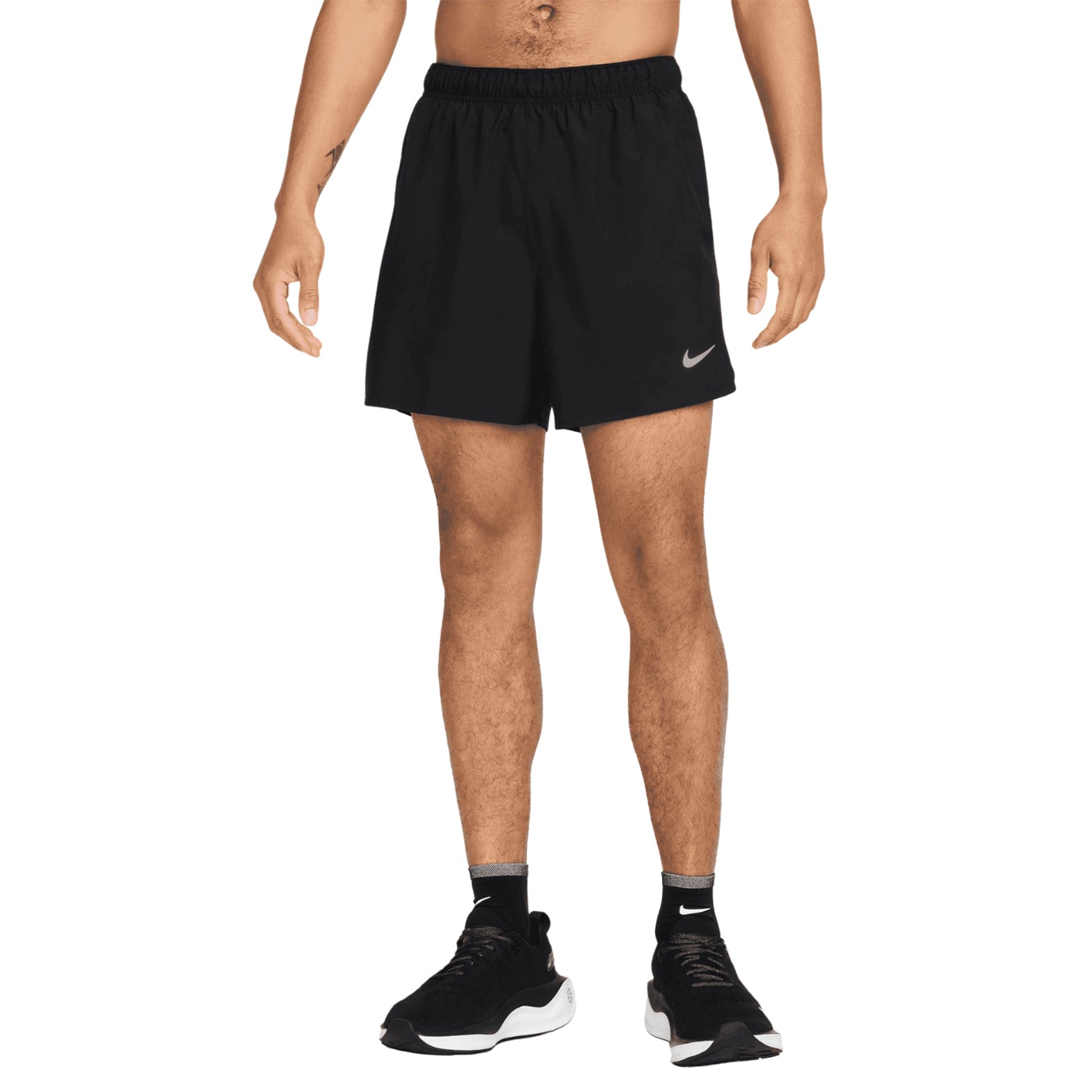 Nike Men's Dri-FIT Challenger 5 Inch 2 in 1 Versatile Shorts Black / Reflective Silver - Achilles Heel