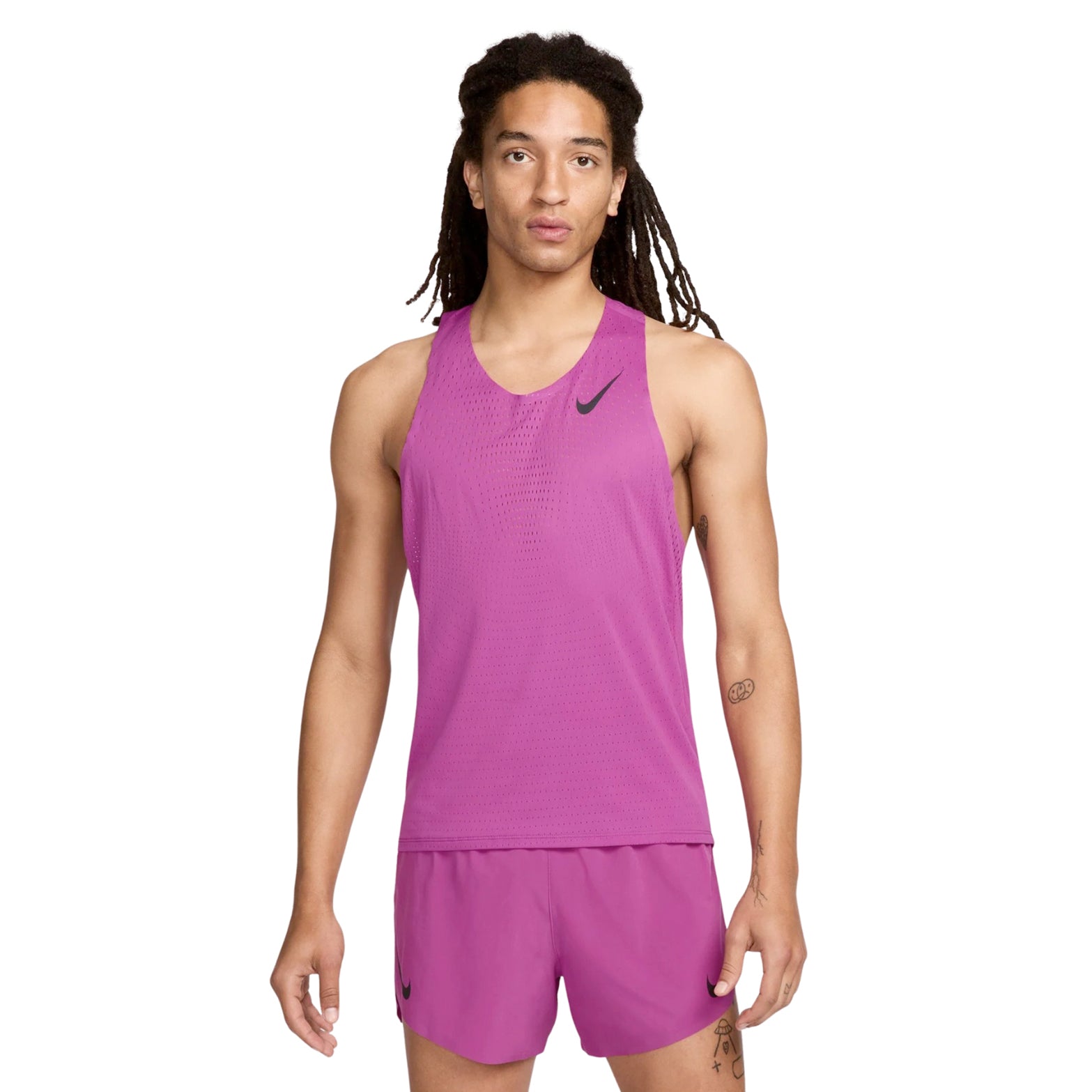 Nike Men's Dri-FIT AeroSwift ADV Running Vest Hot Fuchsia / Black - Achilles Heel