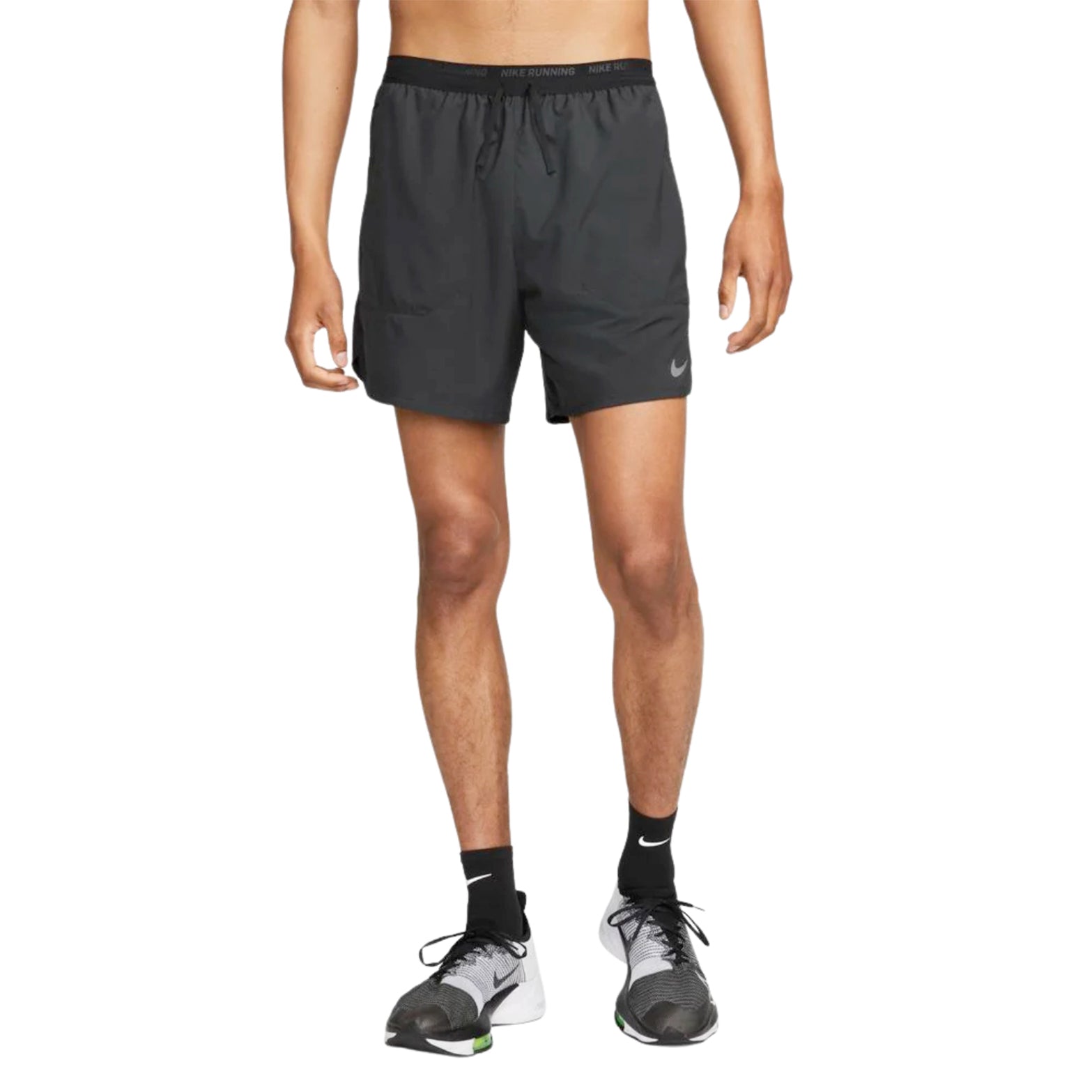 Nike Men's Dri-FIT Stride 2 In 1 7 Inch Shorts Black / Reflective Silver - Achilles Heel