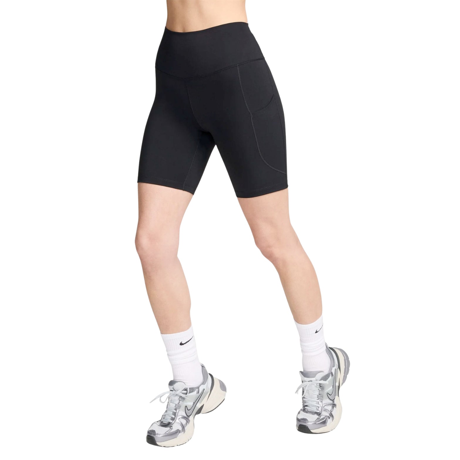 Nike Women's One High-Waisted 8 Inch Biker Shorts Black / Black - Achilles Heel