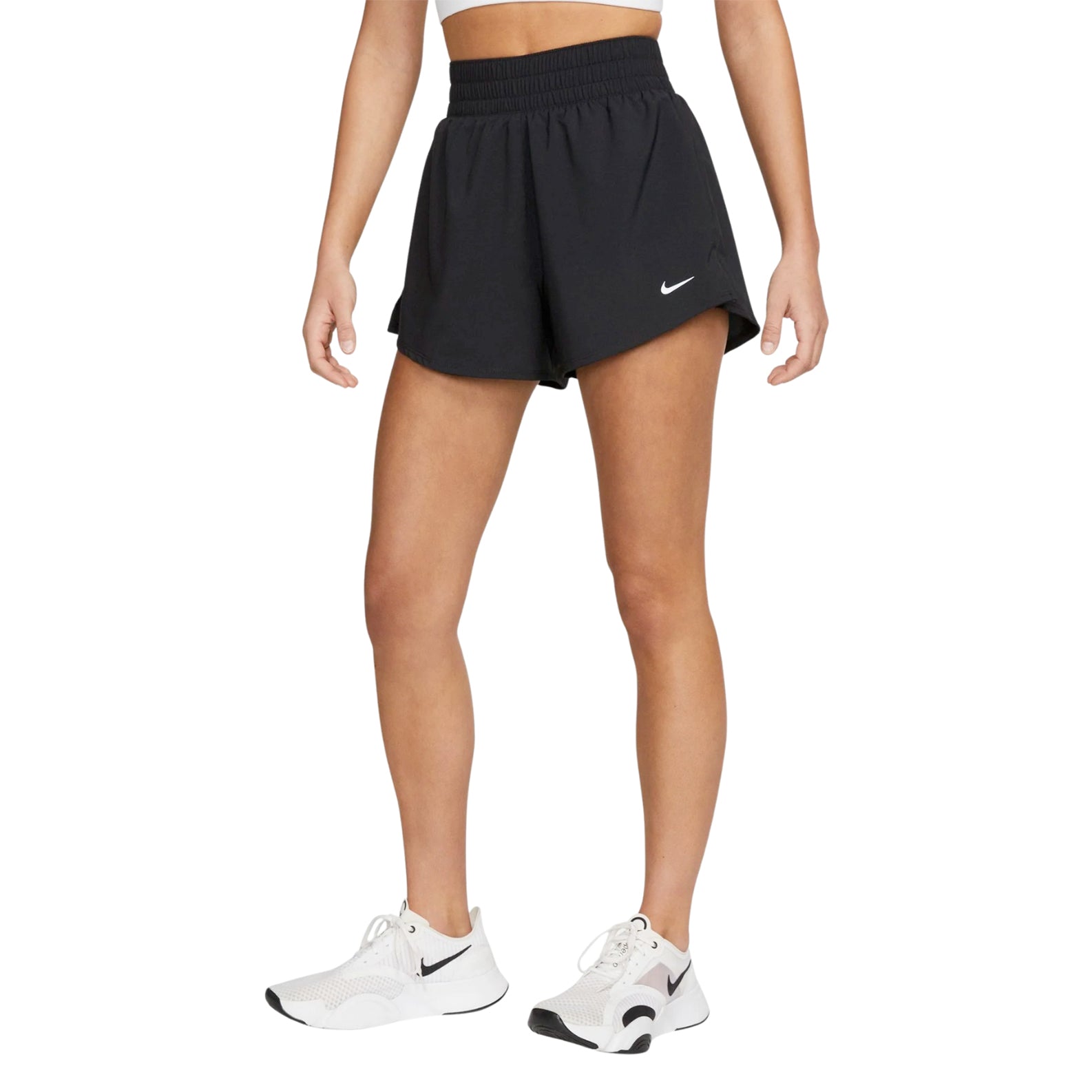 Nike Women's One Dri-FIT High Waisted 3 Inch 2 In 1 Shorts Black - Achilles Heel