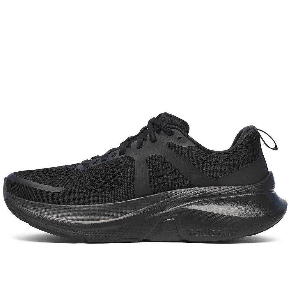 Saucony Men's Guide 18 Running Shoes Triple Black - achilles heel