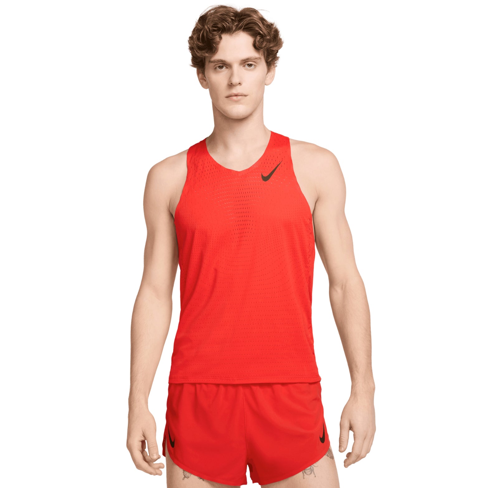 Nike Men's Dri-FIT AeroSwift ADV Running Vest Light Crimson / Black - Achilles Heel