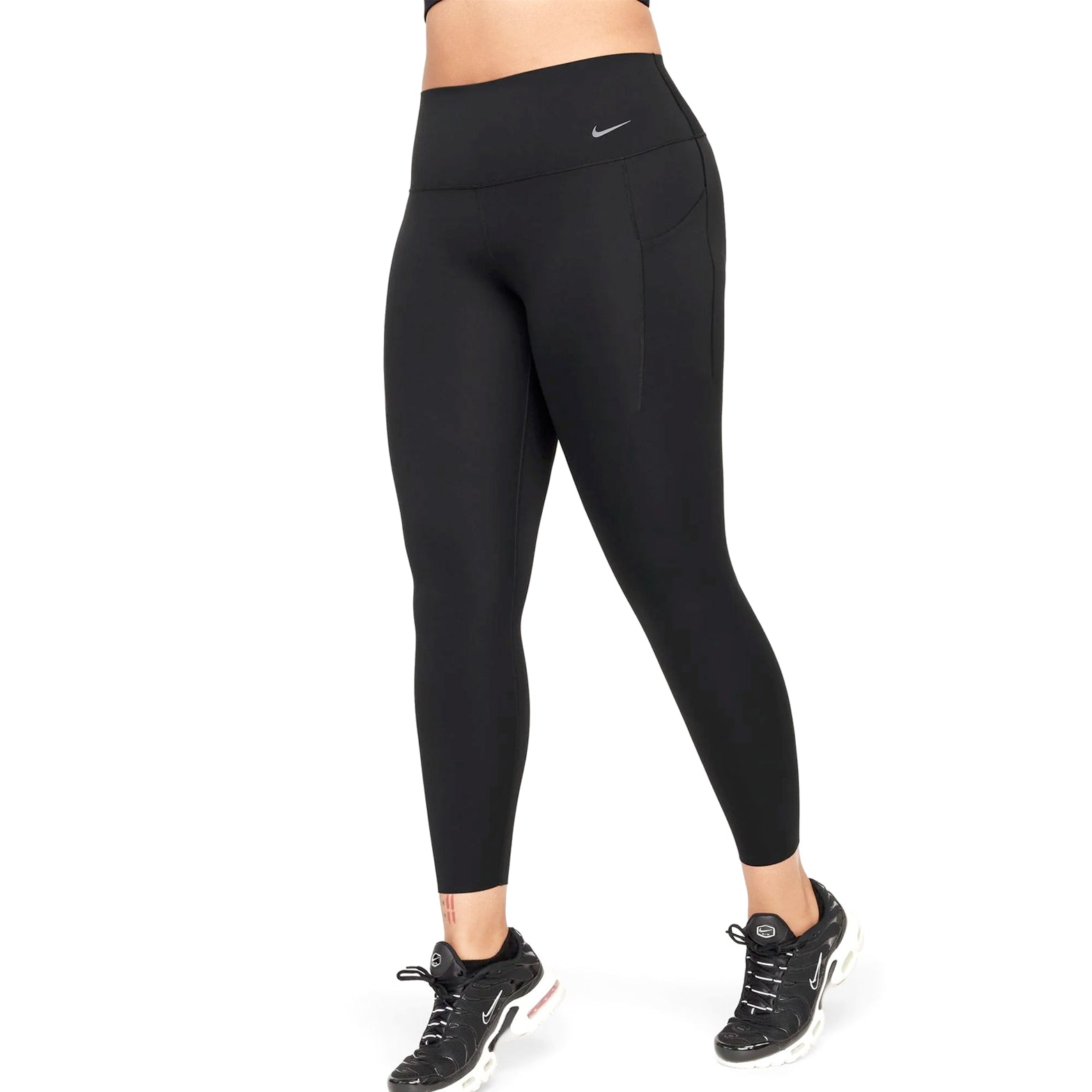 Nike Women's Universa Medium-Support High-Waisted 7/8 Leggings Black - Achilles Heel