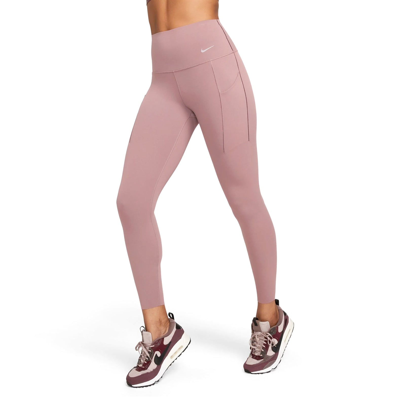 Nike Women's Universa Medium-Support High-Waisted 7/8 Leggings Smokey Mauve / Black - Achilles Heel