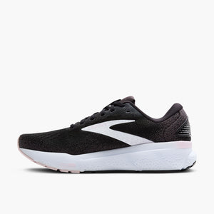 Brooks Women's Ghost 16 Running Shoes Black / White / Orchid Ice - achilles heel