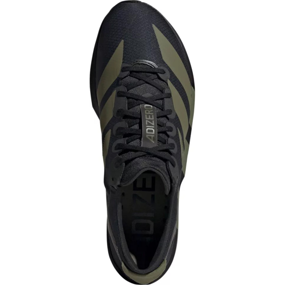 Men's Adizero Adios 9 Running Shoes Core Black / Focus Olive / Charcoal - Achilles Heel