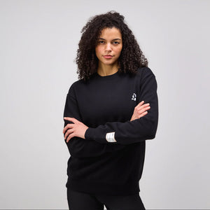 Bandit Cotton Fleece Abstract Grid Crewneck Black - achilles heel
