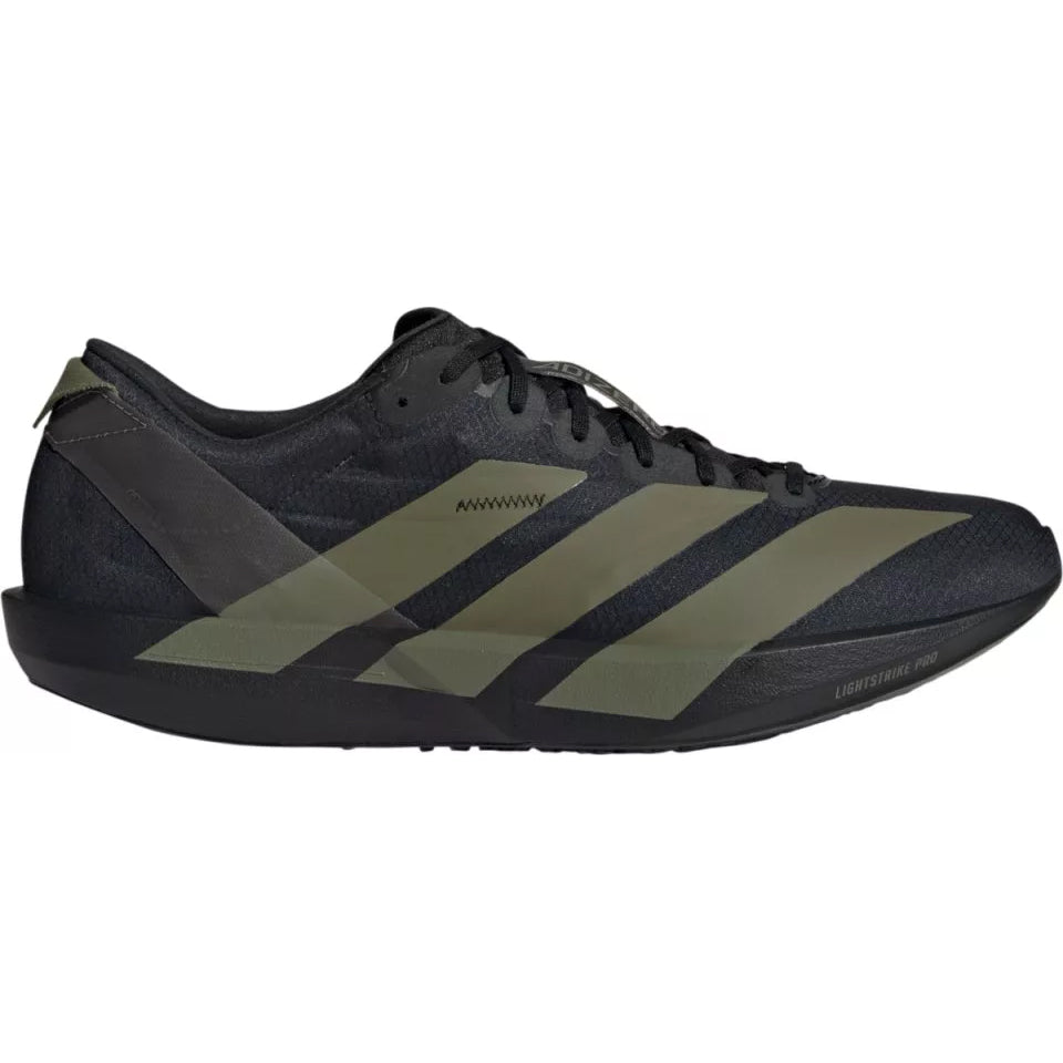 Men's Adizero Adios 9 Running Shoes Core Black / Focus Olive / Charcoal - Achilles Heel