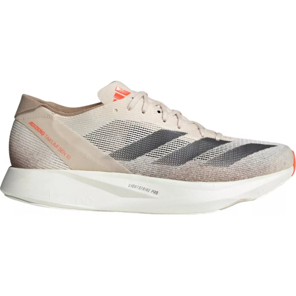 Men's Adizero Takumi Sen 10 Running Shoes Beige / Grey Strata / Halo Ivory - Achilles Heel