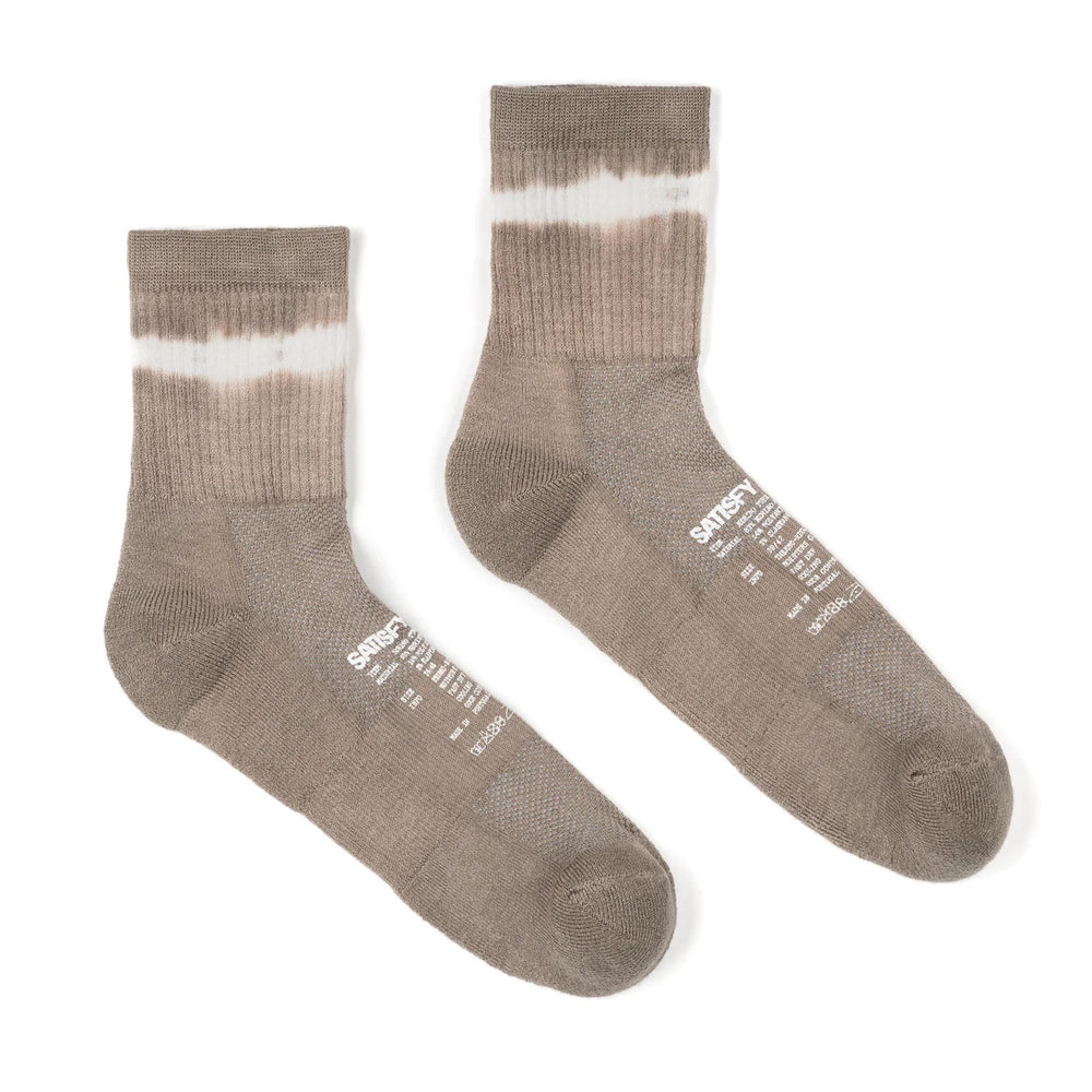 Satisfy Merino Tube Socks Greige Tie-Dye - achilles heel