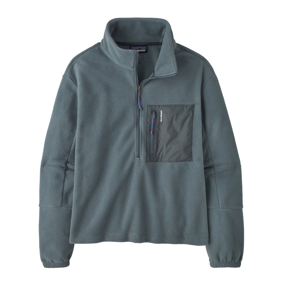 Patagonia Women's Microdini 1/2 Zip Fleece Pullover Nouveau Green / Campfire Orange - achilles heel