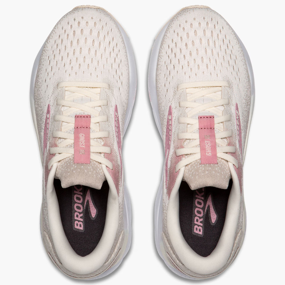 Brooks Women's Ghost 16 Running Shoes Coconut / Zephyr / White - achilles heel