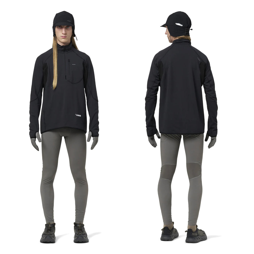 Satisfy GhostFleece Half-Zip Top Black - achilles heel
