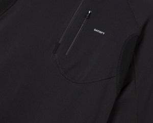 Satisfy GhostFleece Half-Zip Top Black - achilles heel