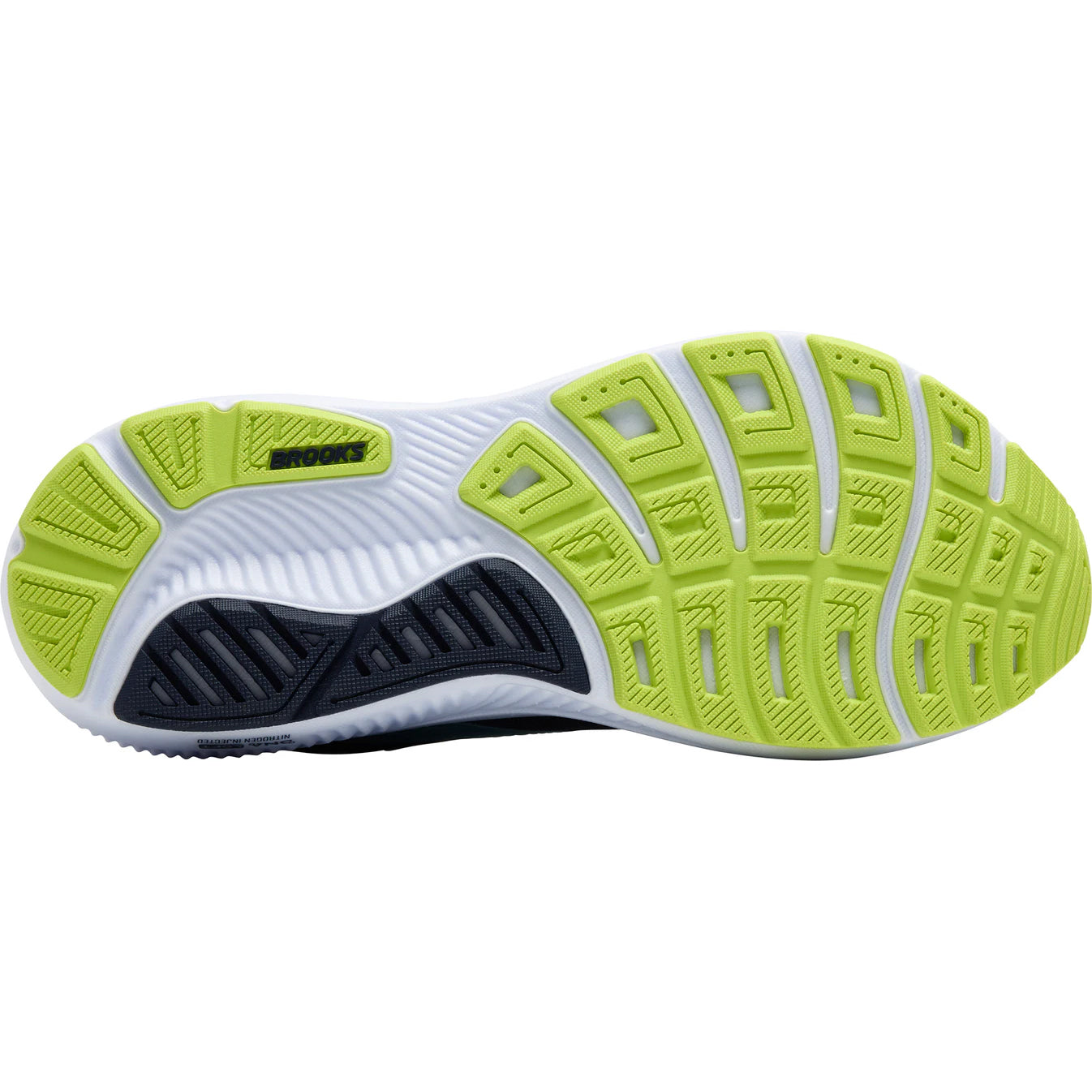 Men's Ghost 17 Wide Fit Running Shoes Peacoat / Lime / Blue - Achilles Heel
