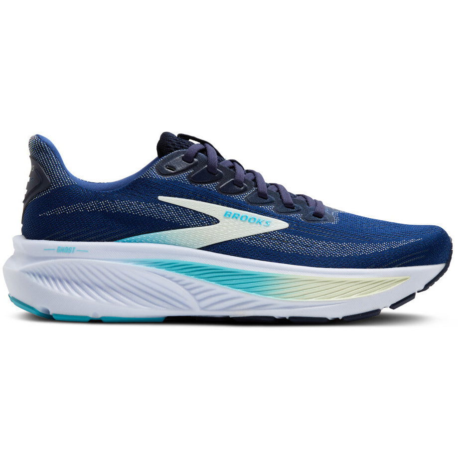 Women's Ghost 17 Wide Fit Running Shoes Navy / Green / Turquoise - Achilles Heel