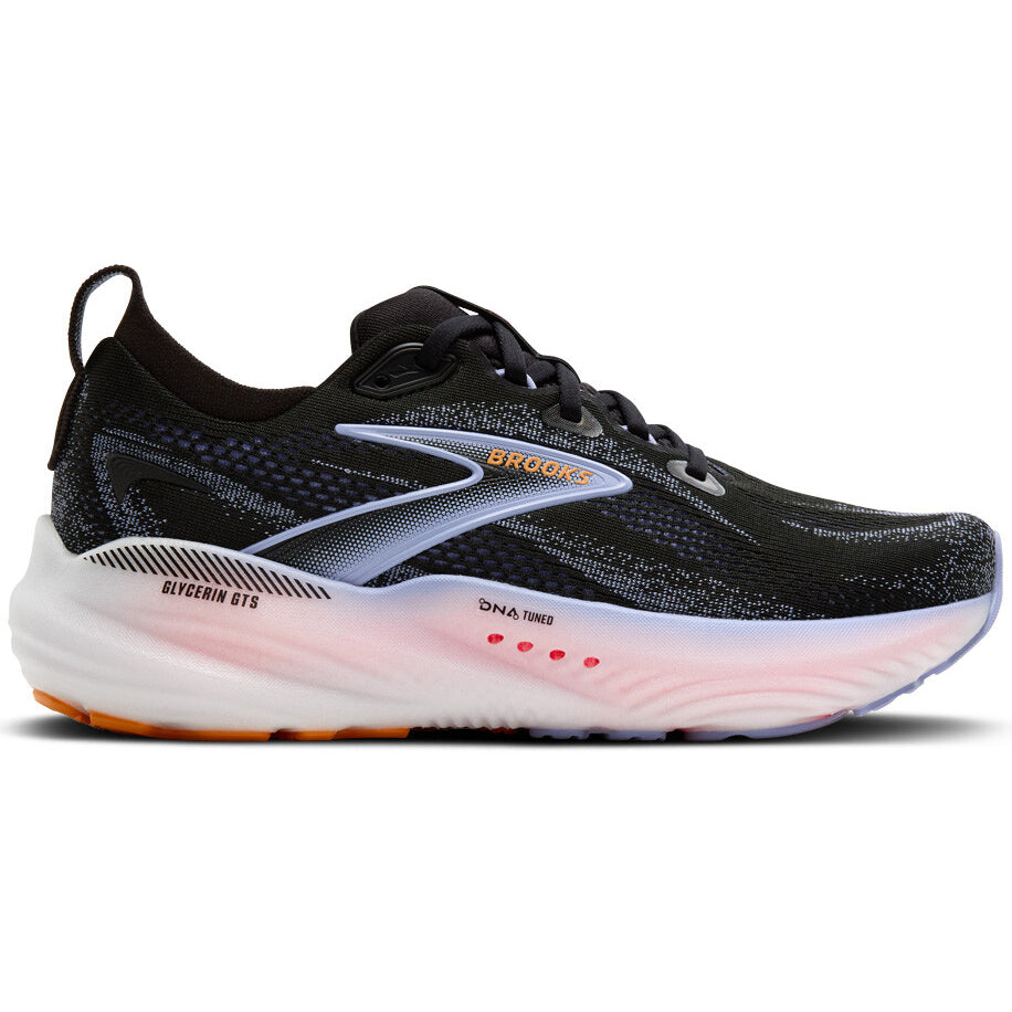 Women's Glycerin GTS 22 Running Shoes Black / Blue Heron / Orange - Achilles Heel