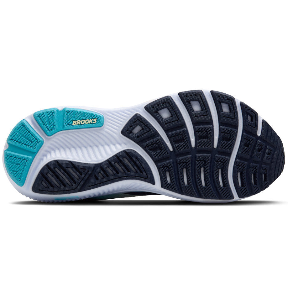 Women's Ghost 17 Wide Fit Running Shoes Navy / Green / Turquoise - Achilles Heel