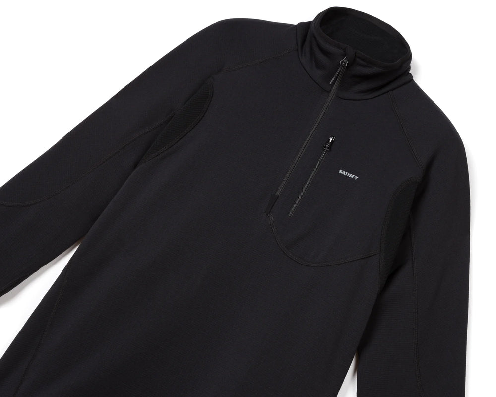 Satisfy GhostFleece Half-Zip Top Black - achilles heel