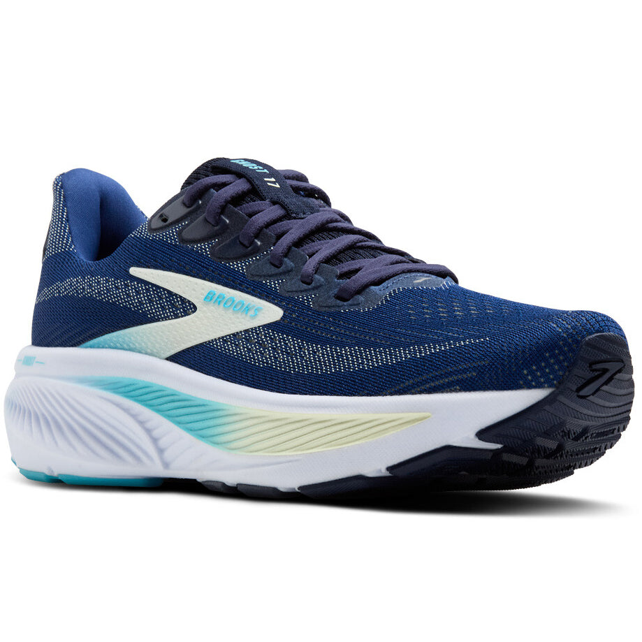 Women's Ghost 17 Wide Fit Running Shoes Navy / Green / Turquoise - Achilles Heel