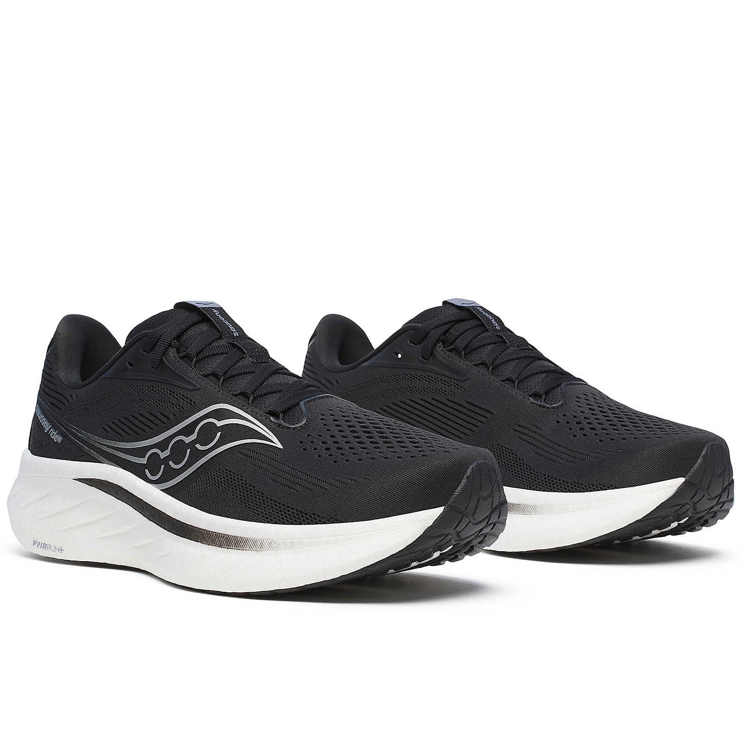 Women's Ride 18 Wide Fit Running Shoes Black / White - Achilles Heel