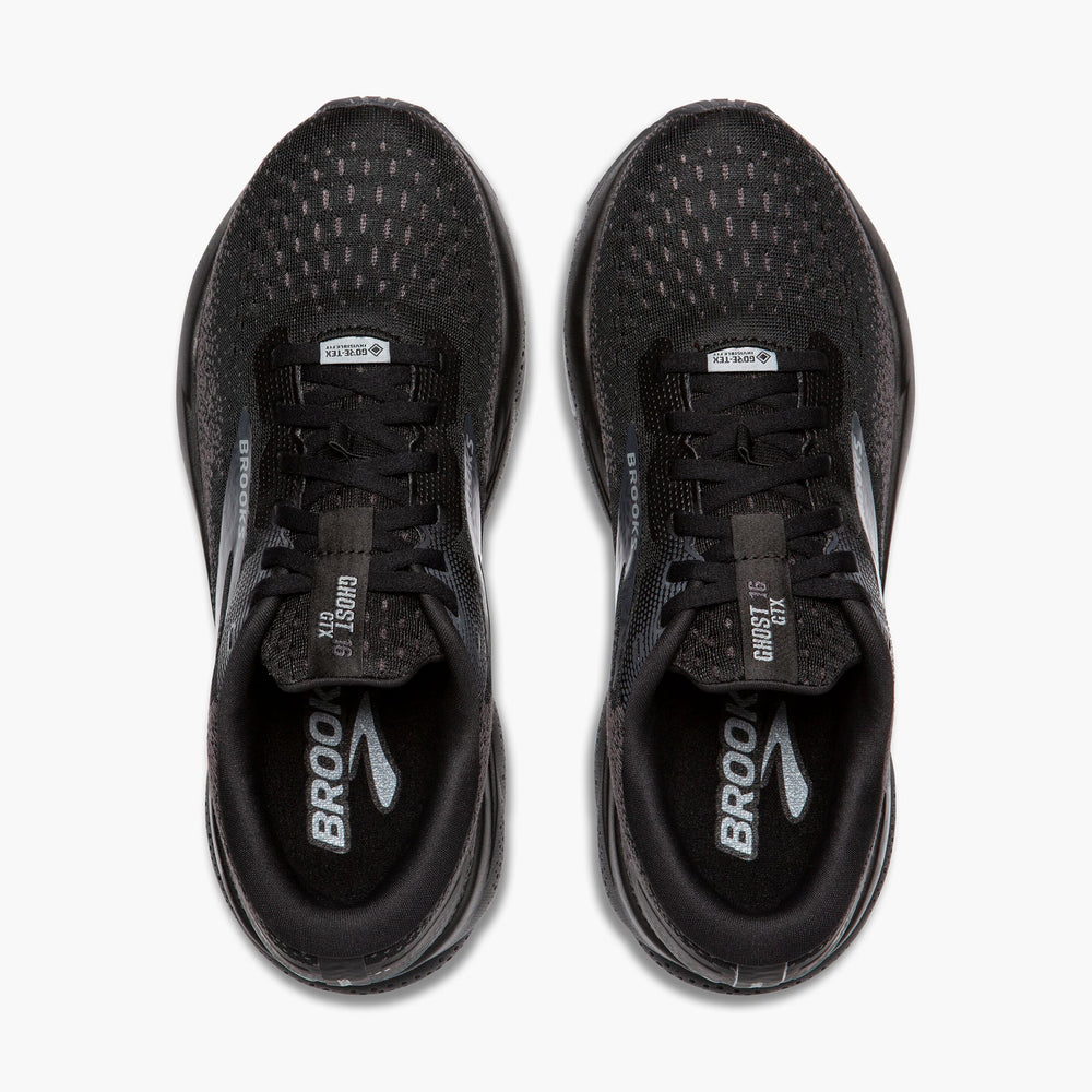 Brooks Men's Ghost 16 GORE-TEX Running Shoes Black / Black / Ebony - achilles heel