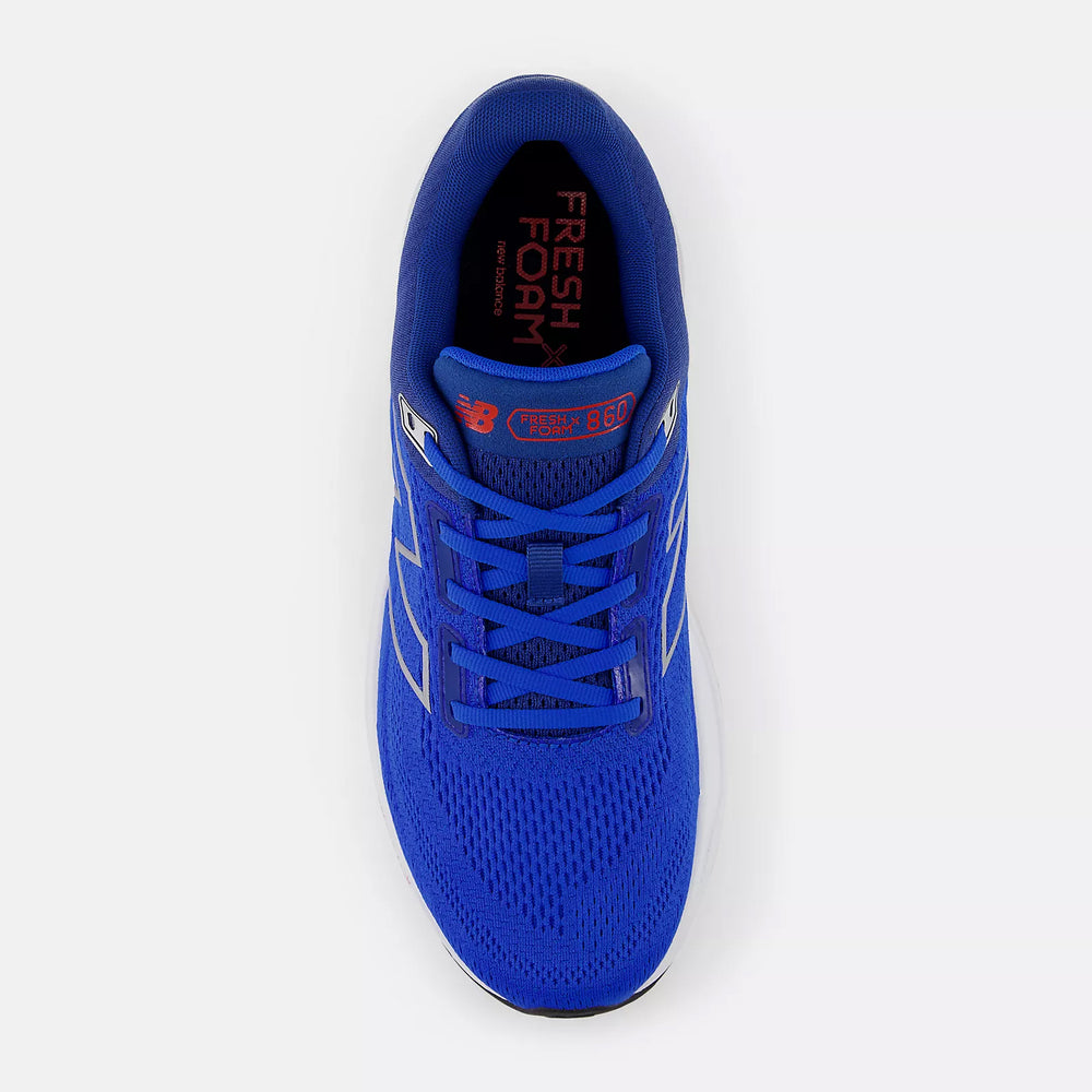 New Balance Men's 860v14 Running Shoes Blue Oasis / White / True Red - achilles heel