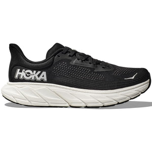 Hoka Women's Arahi 7 Wide Fit Running Shoes Black / White - achilles heel