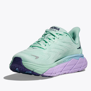 Hoka Women's Arahi 6 Wide Fit Running Shoes Sunlit Ocean / Lilac Mist - achilles heel
