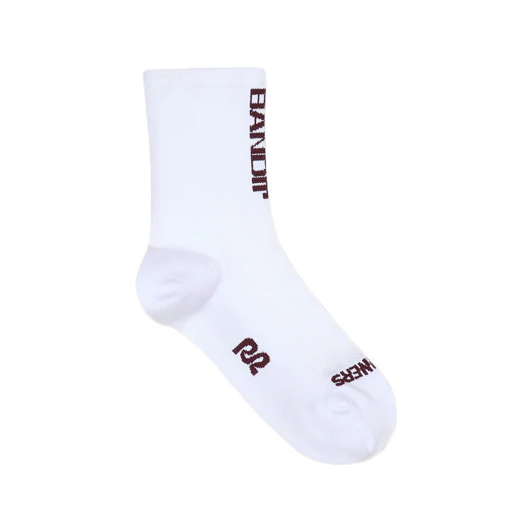 Lite Run "Vertical Bandit" 2 Pack Quarter Socks White / Port - Achilles Heel