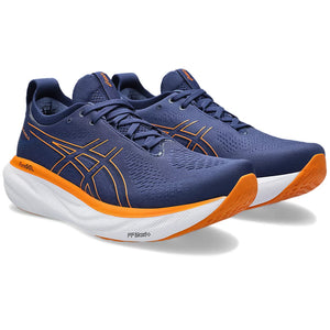 Asics Men's Gel-Nimbus 25 Running Shoes Deep Ocean / Bright Orange - achilles heel