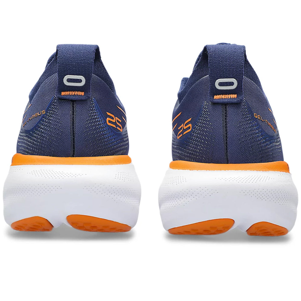 Asics Men's Gel-Nimbus 25 Running Shoes Deep Ocean / Bright Orange - achilles heel