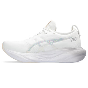 Asics Women's Gel-Nimbus 25 Anniversary Running Shoes White / Rose Dust - achilles heel