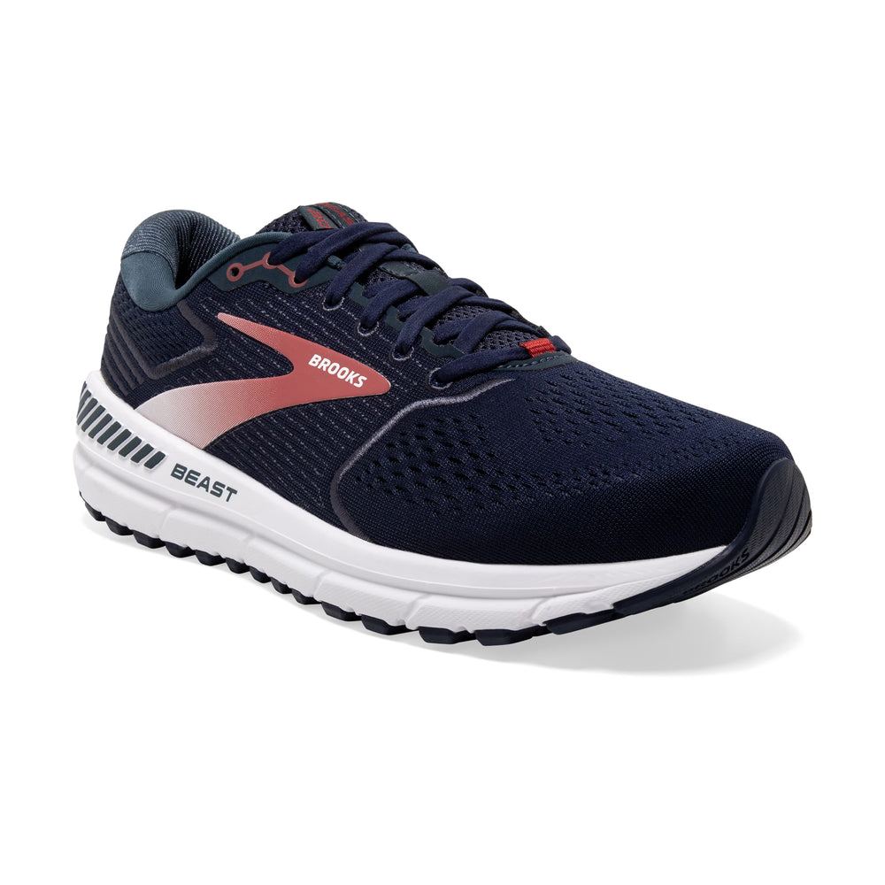 Brooks Men's Beast 20 Running Shoes Peacoat / Midnight / Red - achilles heel