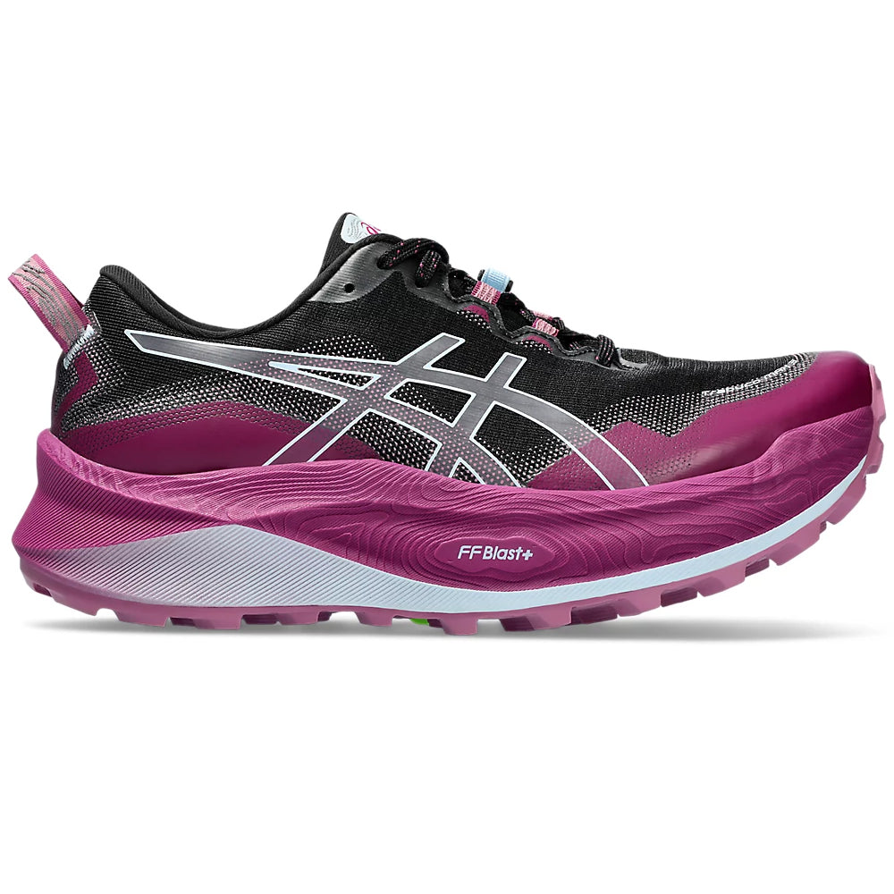 Asics Women's Trabuco Max 3 Trail Running Shoes Black / Light Blue - Achilles Heel