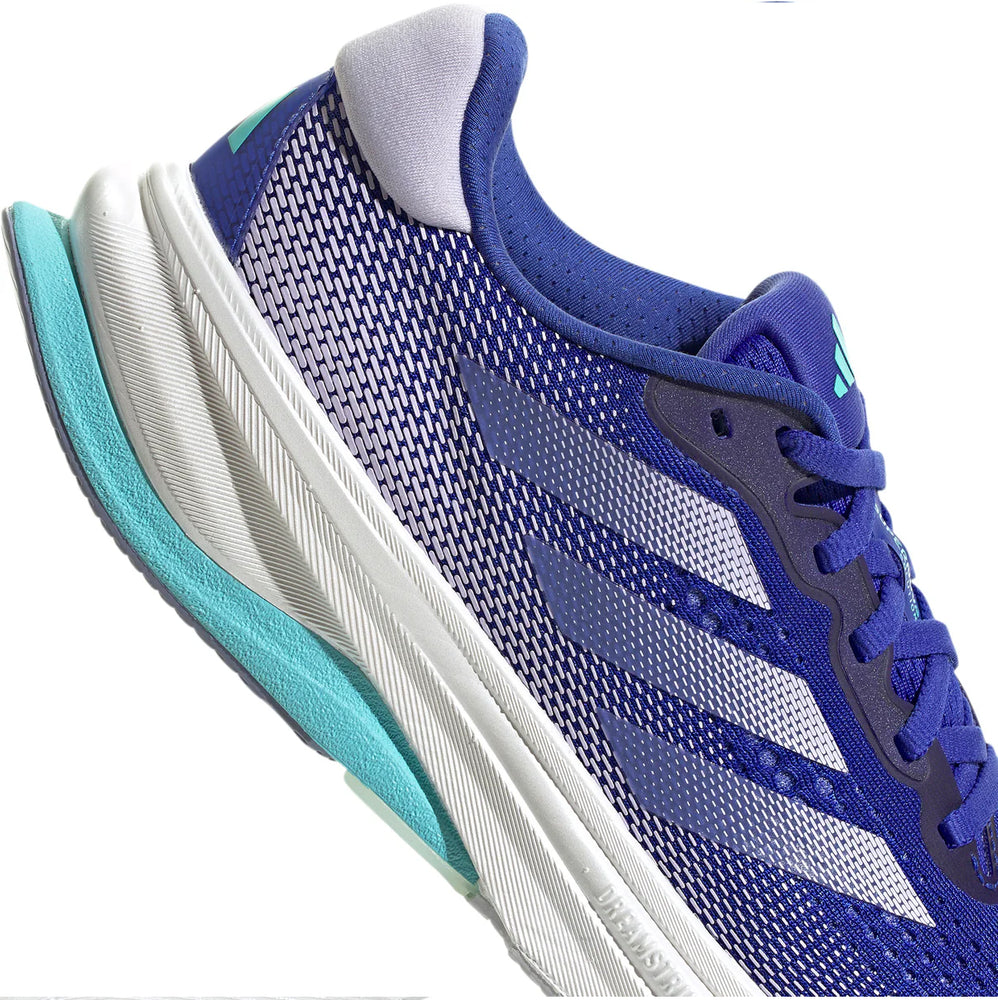adidas Women's Supernova Solution Running Shoes Lucid Blue / Purple Tint / Flash Aqua - achilles heel