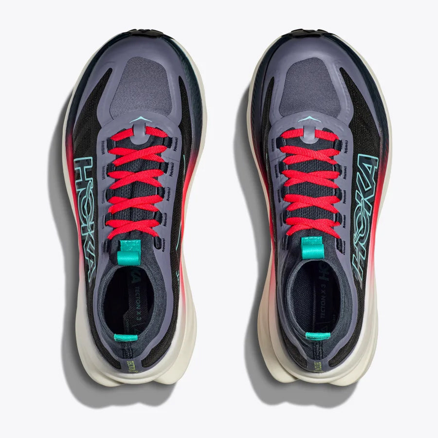 Hoka Men's Tecton X 3 Trail Running Shoes Stormy Skies / Cerise - achilles heel