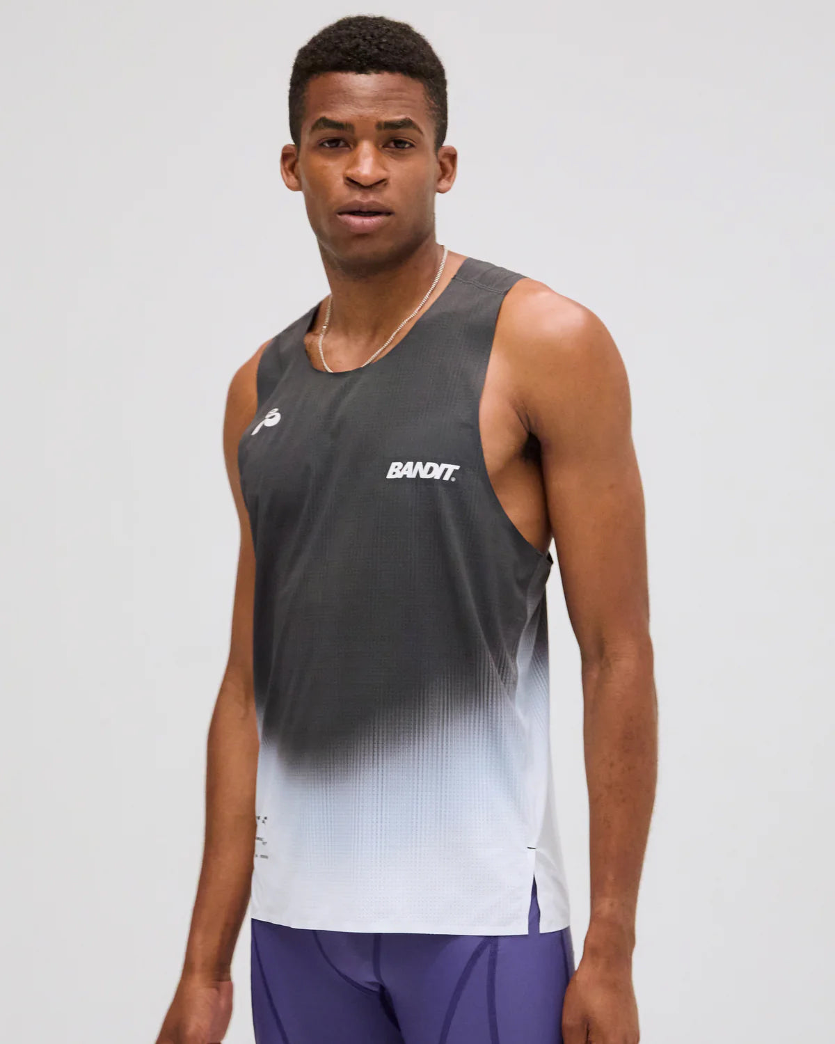 Men's Vento Performance Singlet Black / Chalk Gradient - Achilles Heel