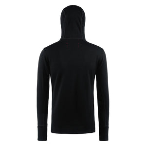 District Vision Men's Hooded Merino Grid Fleece Black - achilles heel