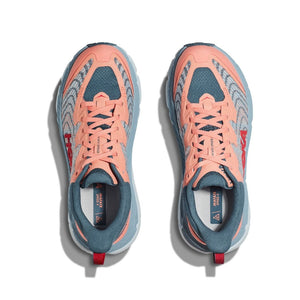 Hoka Women's Mafate Speed 4 Trail Running Shoes Papaya / Real Teal - achilles heel