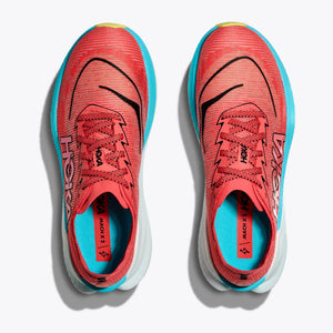 Hoka Men's Mach X 2 Running Shoes Grapefruit / Electric Coral - achilles heel